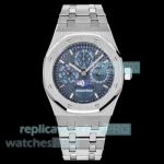 MK Factory Swiss Clone Audemars Piguet Royal Oak Perpetual Calendar Blue Dial SS Watch 